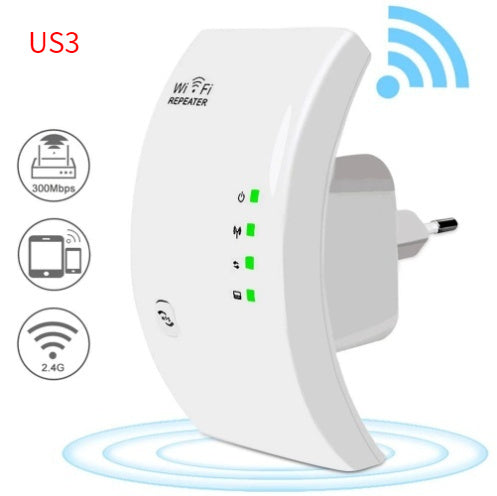 300Mbps WiFi Repeater & Range Extender | 2.4GHz | VPN | WPS | WDS | 802.11b/g/n | EU & US Plug | Black & White | Single, 2-Pack & 3-Pack