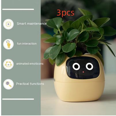 Smart AI Electronic Plant Pot – 7 Sensors, 49+ Expressions & Intelligent Water Monitor