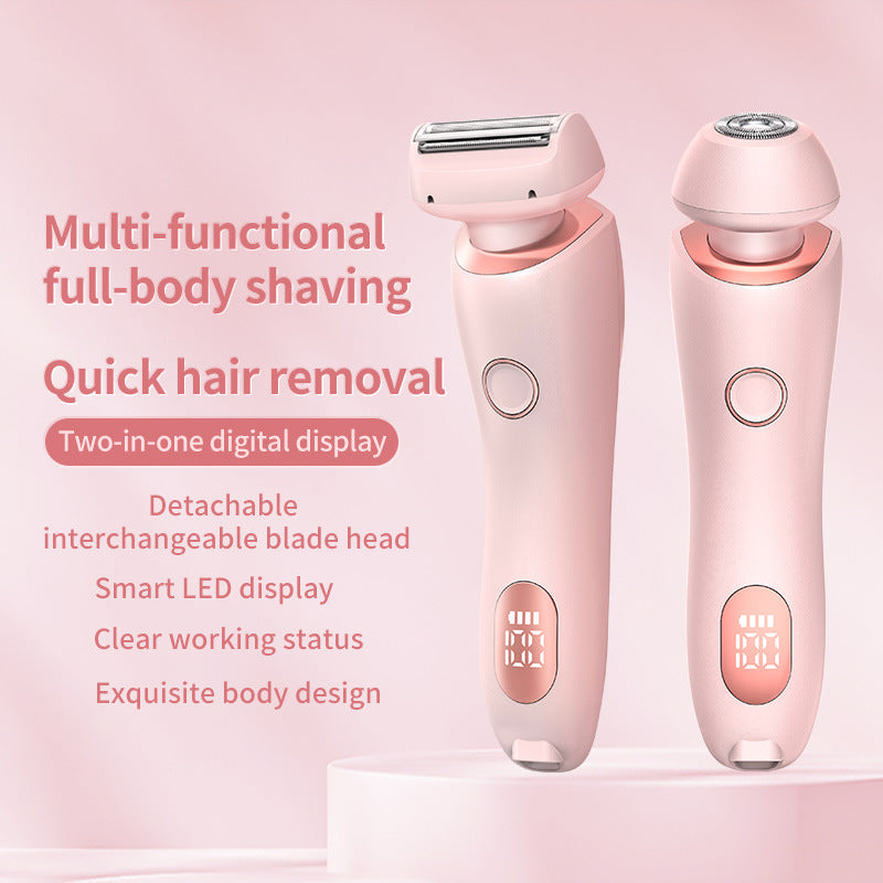 2-in-1 Women's Electric Shaver & Epilator | IPX7 Waterproof | USB Rechargeable | Full Body | Legs, Underarms & Bikini | Hypoallergenic | Wet & Dry | Pink & Blue