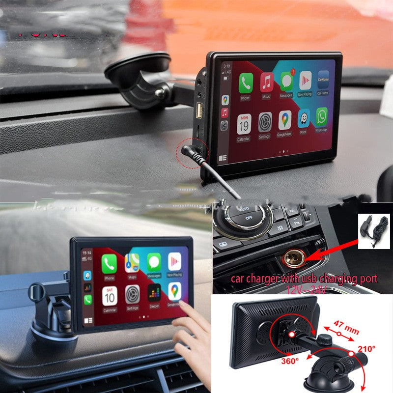 7" Portable IPS Car Screen | Wireless CarPlay & Android Auto | GPS Navigator | 12V | Autonavi Maps | Linux OS | External Display