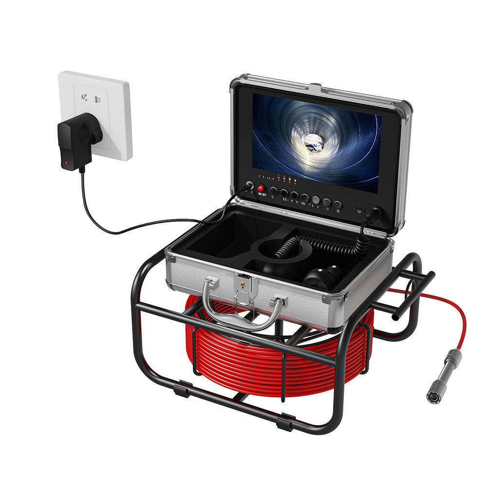 F951DC17 Pipeline Inspection Endoscope Camera | Stainless Steel Probe, 20-50M Cable, AU/EU/UK/US Plug