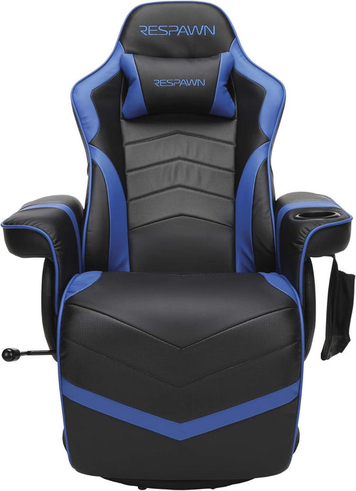 Gaming Recliner Chair with Cupholder, Footrest & Swivel Base – Blue