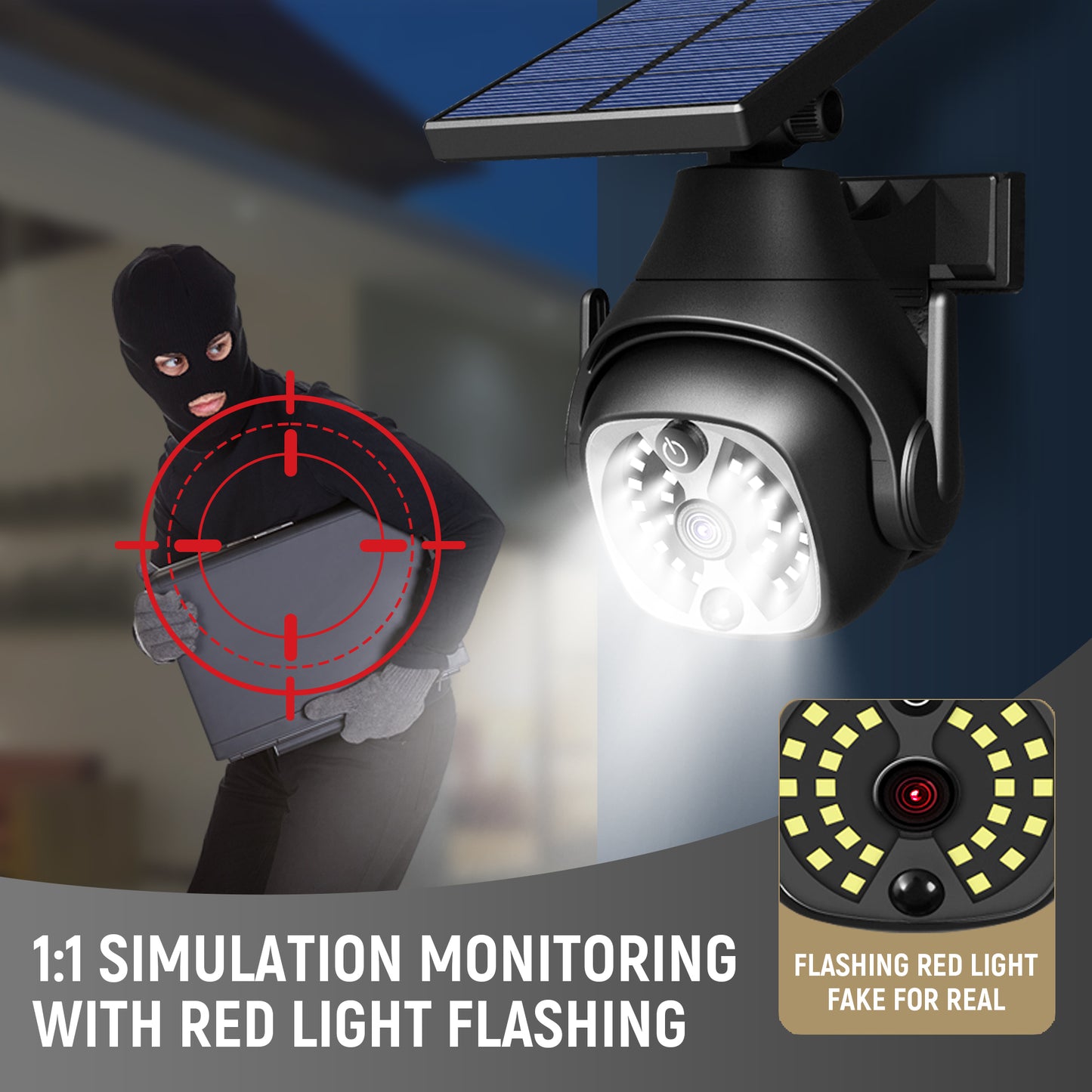 Solar PIR Motion Sensor Wall Light | 1200mAh | 120° Sensing | 6–8m Range | 30s Delay | ABS | Rotatable & Fixed Panel | Outdoor Garden & Balcony