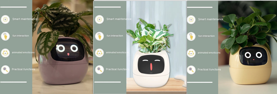 Smart AI Electronic Plant Pot – 7 Sensors, 49+ Expressions & Intelligent Water Monitor