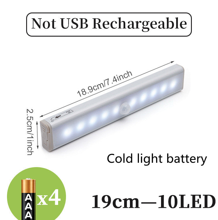 PIR Motion Sensor LED Light Bar | 0.5W | 450mAh | Micro-USB & Battery | 90° PIR | 3–5m | 20s Auto-Off | Cool & Warm White | 9cm–520mm | Cabinet, Wardrobe & Stair Light