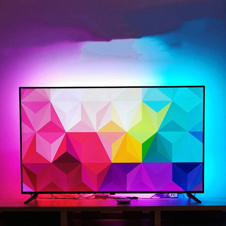 TV Sync Ambient LED Bias Lighting Strip Kit | HDMI Sync Box, 60 LEDs/m, 7 Sizes 17"-150", EU & US Plug