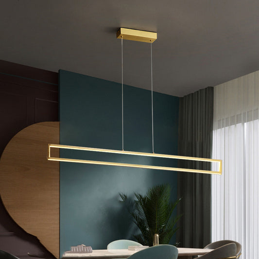 Full Copper & Silicone Strip Linear LED Bar Chandelier | 101cm & 121cm, Dual-Color, 111-240V, 20-25㎡