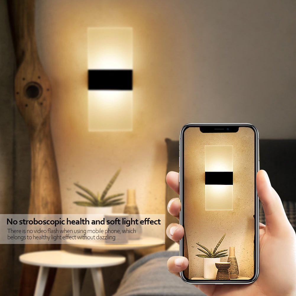 Rechargeable LED Wall Lamp | USB | 2000mAh | 3W & 6W | 3000K & 6500K | Acrylic Shade | 14×6cm, 22×11cm & 29×11cm | Black & White | Cabinet, Bedroom & Hallway Light