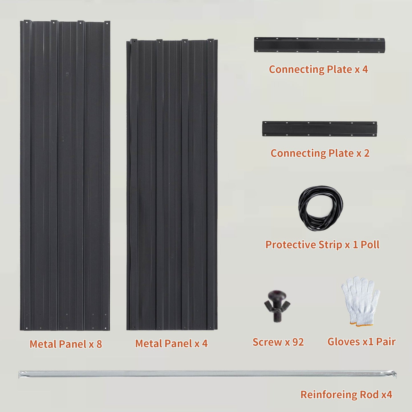 8×4×1 FT Galvanized Raised Garden Bed Kit | Bottomless, Corner Pads, Polished Edges, Vegetables & Herbs, Black