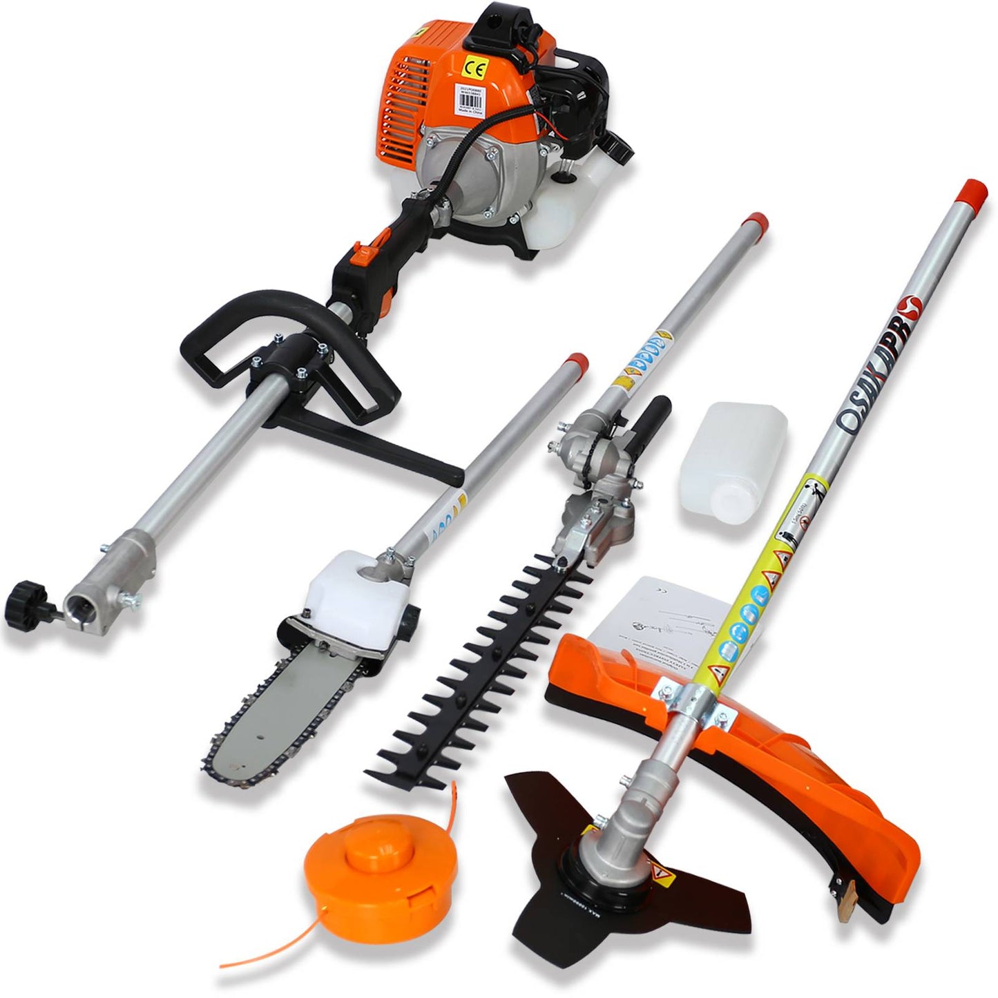 4-in-1 Gas-Powered Garden Multi-Tool System | 33cc 2-Stroke, String Trimmer, Brush Cutter, Hedge Trimmer & Pole Saw
