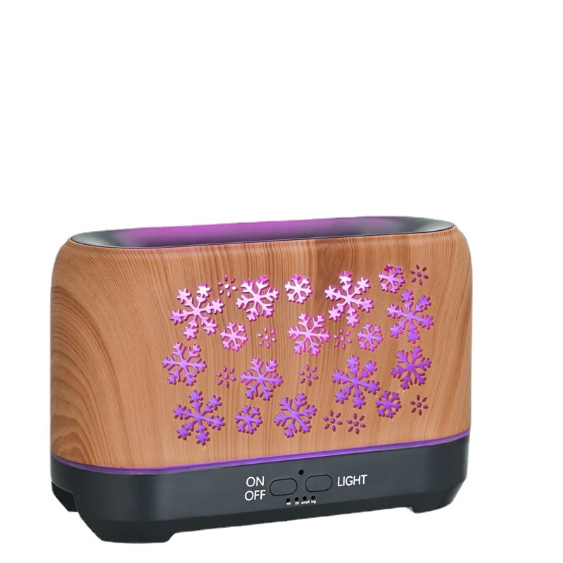 7-Colour Flame Effect Aromatherapy Diffuser & Humidifier | 8W | Wood Grain | Essential Oil | Remote Control | EU, UK & US Plug