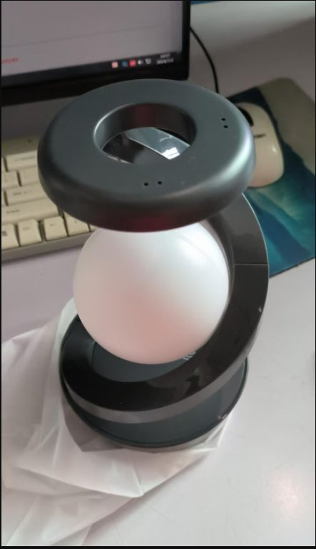 Rotating Moon Desk Lamp | 3W | Wave Control | Stepless Dimming | 15W Wireless Charging | 217mm | Gray & White