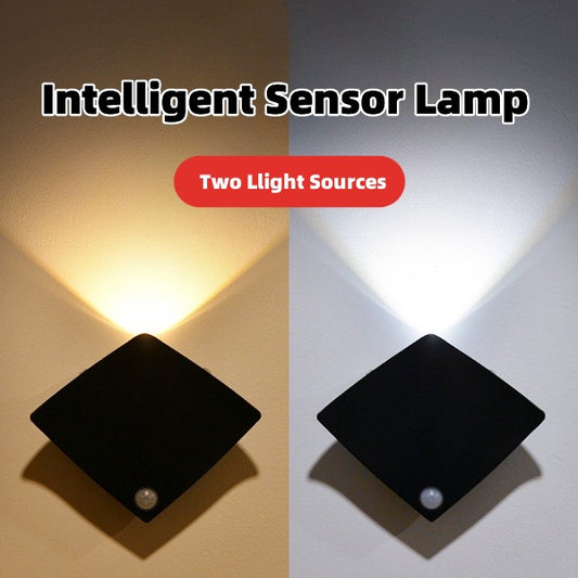 PIR Motion Sensor Wall Night Light | 1200mAh | 3–5m Range | 120° | ON/OFF/AUTO | AAA & USB | White & Yellow Light