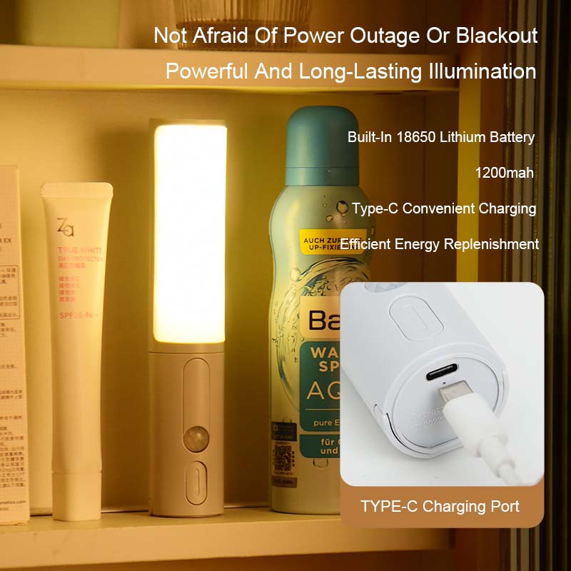 Motion Sensor LED Night Light | PIR | 3m Range | 100° Sensing | 350° Rotatable | 3 Colour Temps | Dimmable | Battery & USB Rechargeable | Gray & White