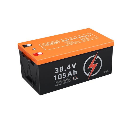 36V 105Ah LiFePO4 Golf Cart Battery | 20A Charger, LCD Monitor & 4000+ Cycles