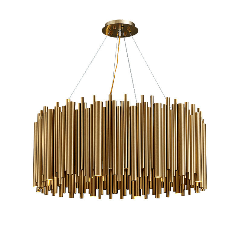Postmodern Light Luxury Stainless Steel G9 LED Chandelier | 3 Sizes D600-D1000, 220V, Villa & Living Room