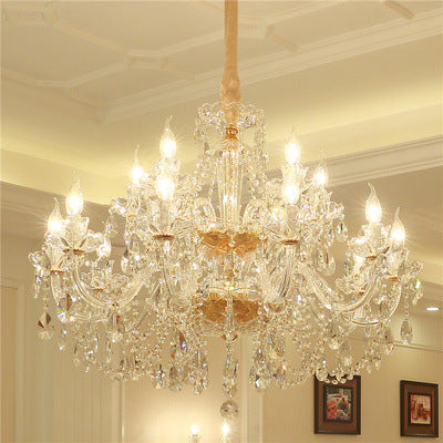 Luxury Glass Crystal LED Chandelier | 6-24 Lights, 1100×700mm, 0.6m Adjustable, 15-30㎡, 220V