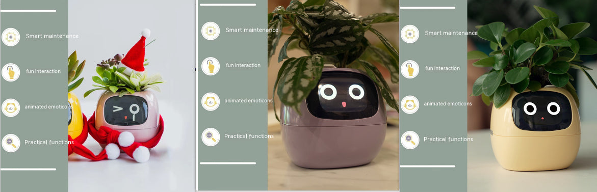 Smart AI Electronic Plant Pot – 7 Sensors, 49+ Expressions & Intelligent Water Monitor