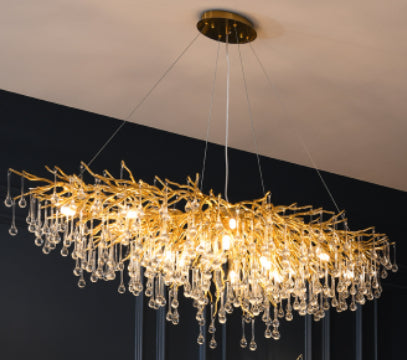 YST01 Postmodern Water Drop Crystal LED Chandelier | Aluminum, Smart Control, 10 Sizes, EU CE, 220V