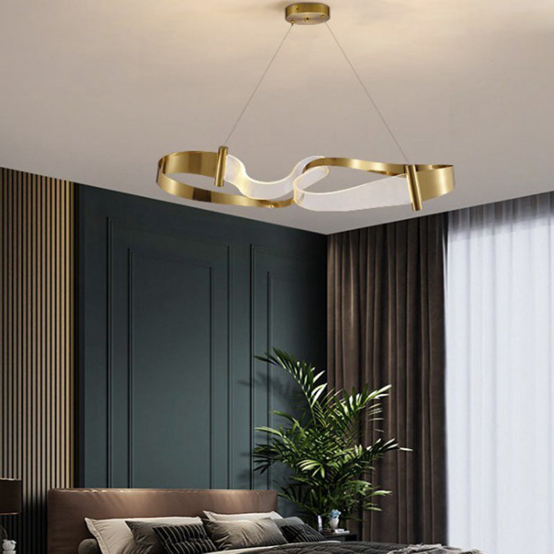 Light Luxury Iron Streamer LED Chandelier | Warm & Cool White, Ø60 & Ø80cm, 110-220V, 15-30㎡, Living Room