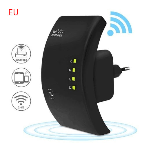 300Mbps WiFi Repeater & Range Extender | 2.4GHz | VPN | WPS | WDS | 802.11b/g/n | EU & US Plug | Black & White | Single, 2-Pack & 3-Pack