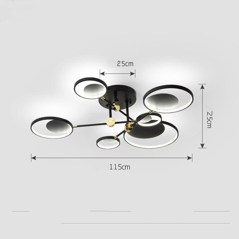 AH-3535 Nordic Glass Molecular LED Ceiling Light | Tricolor Dimming, 4/6/8 Heads, Ø720mm, CE Certified, 220V