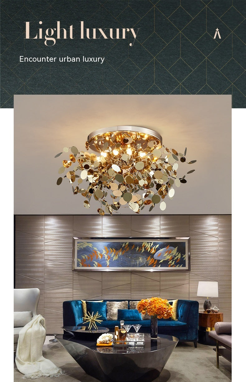 8055C-8L Stainless Steel G9 Tree Blade Chandelier | 2 Sizes D380 & D500, 220V, 15-20㎡, Multi-Space