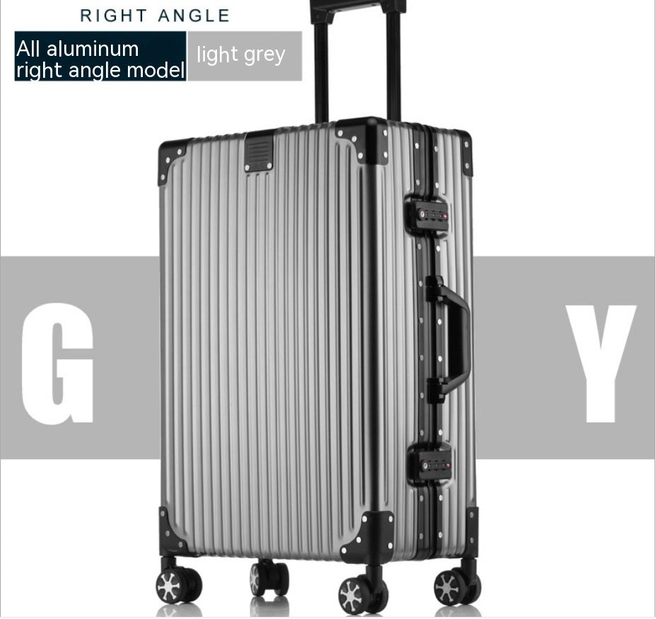 Aluminum-Magnesium Alloy Hardshell Trolley Suitcase | 20"-28", Universal Wheels, Waterproof, 16 Colors