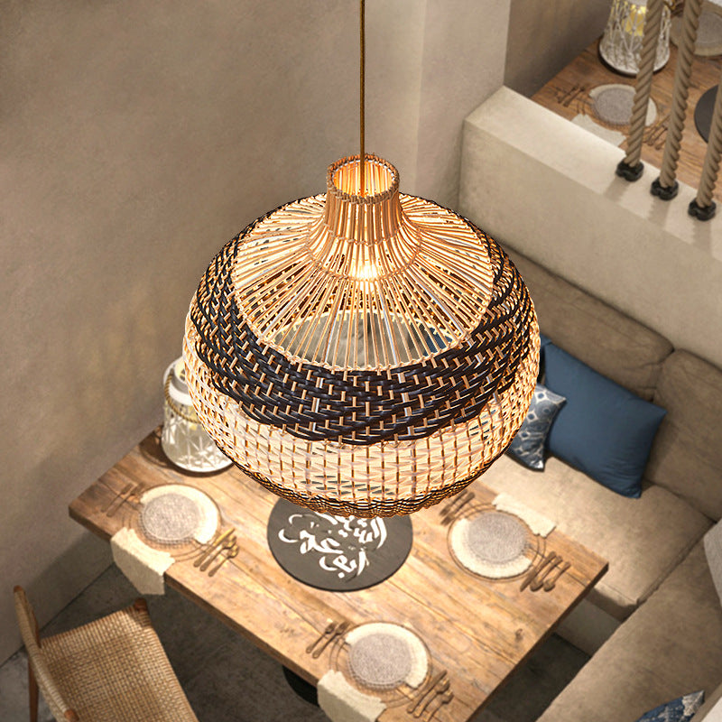 Scandinavian Rattan LED Pendant Chandelier | 4 Styles, 3 Sizes 45-60cm, 220V, 10-15㎡, Cafe & Home