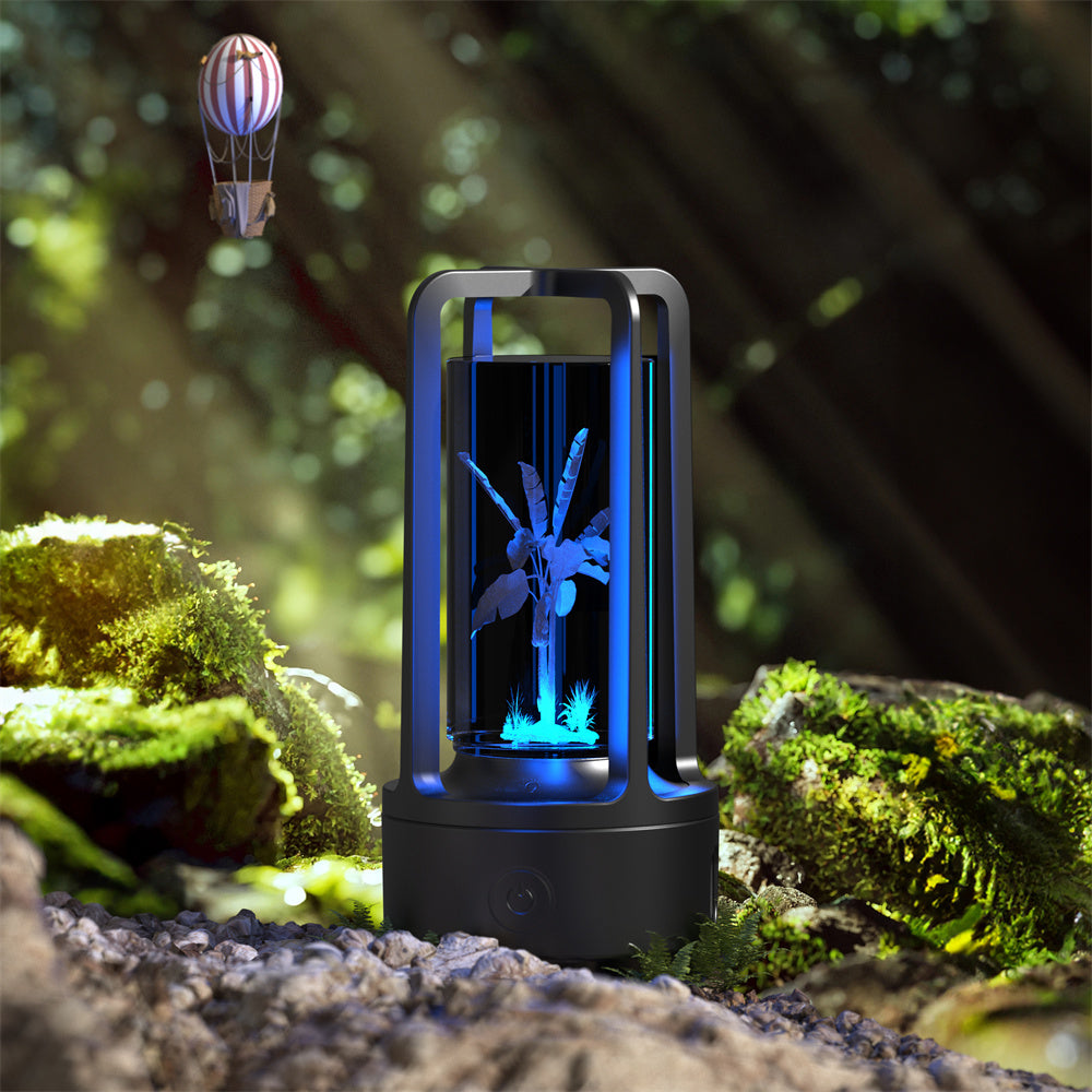 2-in-1 Bluetooth Speaker & LED Night Lamp | Acrylic & Crystal | Touch Sensor | 2,500mAh | 5W | Wireless Charging | 13 Motifs | Black & White | Valentine's Day Gift | Home & Party Decor