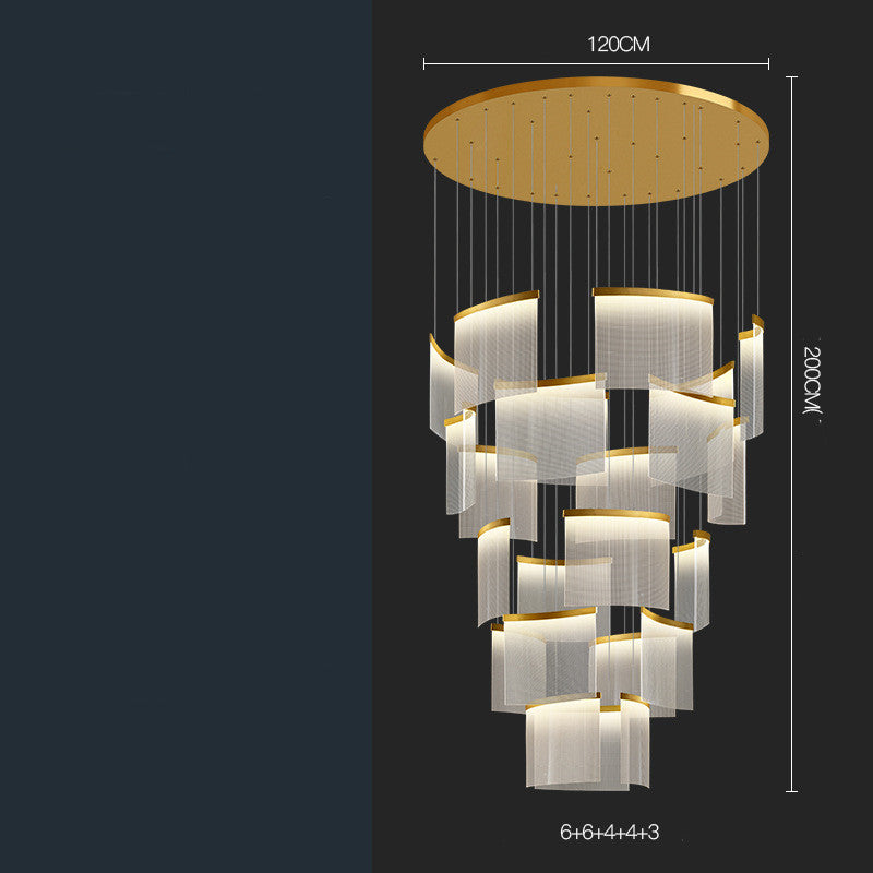 Modern Stainless Steel Grid Mesh LED Chandelier | 7-23 Heads, Black & Gold, Stepless Dimming, 111-240V, Villa & Duplex