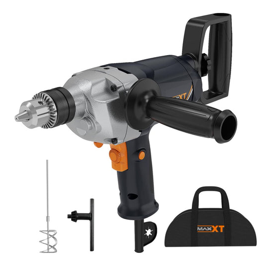 MAXXT 1050W Electric Corded Drill Mixer | 9A Motor, 0-600 RPM, 1/2" Chuck, Cement, Mud & Paint Mixer