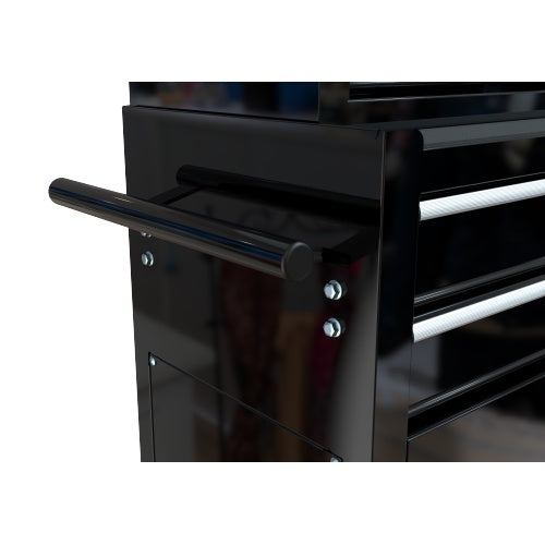 8-Drawer Rolling Tool Chest with Wheels | Central Lock, Ball-Bearing Drawers, Powder-Coated Steel, Black