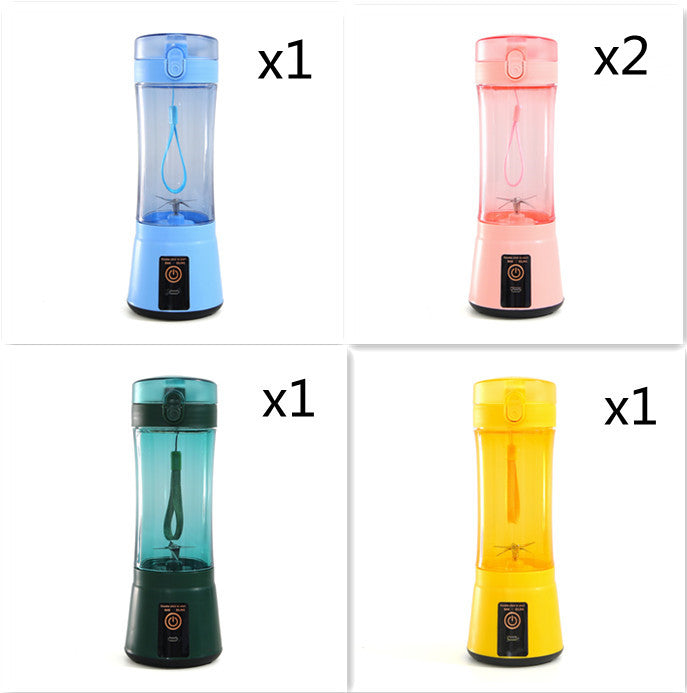 380ml USB Rechargeable Portable Personal Blender | 2000mAh, Food-Grade PC, Dual Safety Protection, Blue, Green, Pink & Yellow
