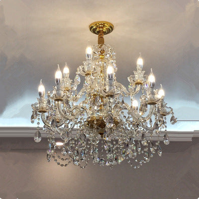 Luxury Glass Crystal LED Chandelier | 6-24 Lights, 1100×700mm, 0.6m Adjustable, 15-30㎡, 220V
