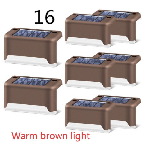 Solar LED Outdoor Step & Fence Light | Warm White | Auto On/Off | Waterproof | 75×44×42mm | European Style | Deck, Stairs, Garden & Pathway | 1–20pc Packs | Black & Brown