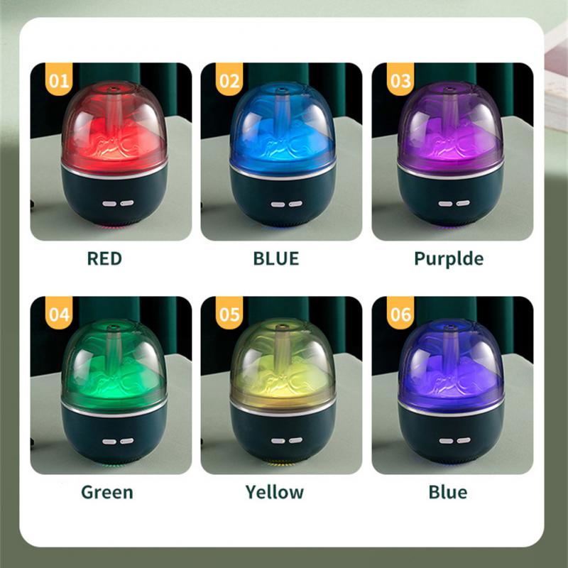 Creative Ultrasonic Aromatherapy Humidifier | Colourful Gradient Light | Nanometre Fog | 8hr Timer | USB | 120×120×151mm | Green & White