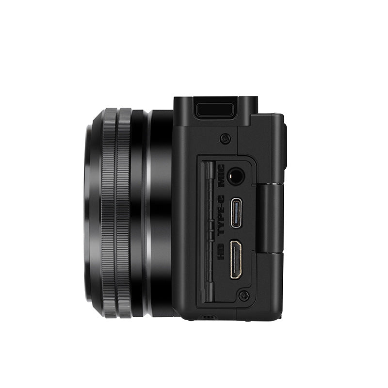 Portable Digital Mirrorless Camera | Touch Screen, Ultra Wide-Angle, Vlog & Travel (Black/White)