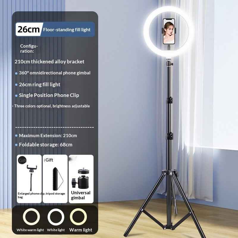 LED Ring Light 26cm with Tripod & Phone Holder – Bluetooth Remote | Live Stream & Selfie Fill Light