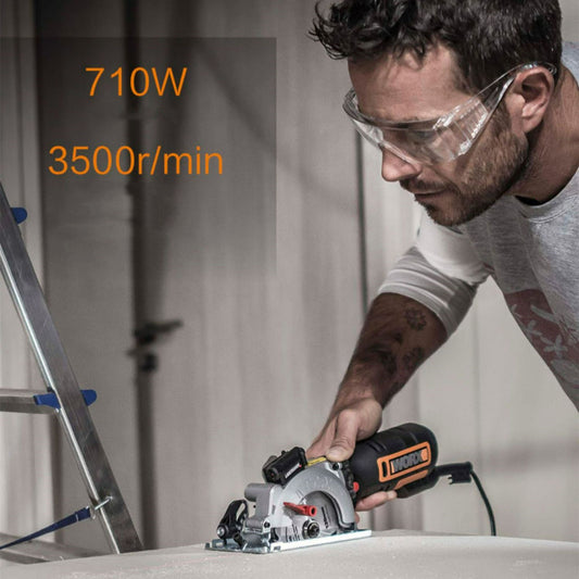 WX427 710W Electric Circular Saw | 0-45° Bevel, 46mm Cut Depth, TCT Blade, Woodworking Tool