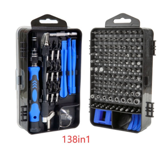 Chrome Vanadium Multi-Function Screwdriver Set | 135-in-1 & 138-in-1 | Explosion-Proof | Non-Slip | Precision & Heavy-Duty Bits | Home, Electronics & Auto Repair | 8 Colours