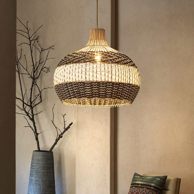 Scandinavian Rattan LED Pendant Chandelier | 4 Styles, 3 Sizes 45-60cm, 220V, 10-15㎡, Cafe & Home