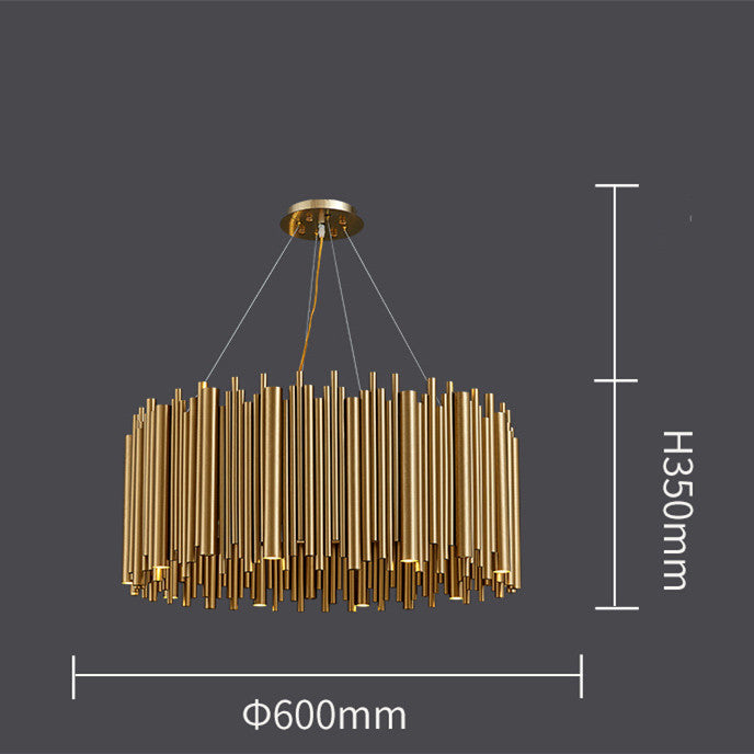 Postmodern Light Luxury Stainless Steel G9 LED Chandelier | 3 Sizes D600-D1000, 220V, Villa & Living Room