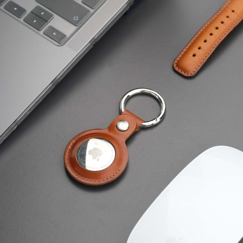 Saratoga Genuine Leather AirTag Holder – Handcrafted Apple AirTag Case